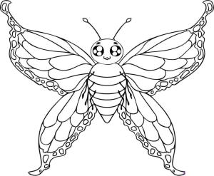 Kelebek boyama sayfası,  coloring page, Kawaii Kelebek, 