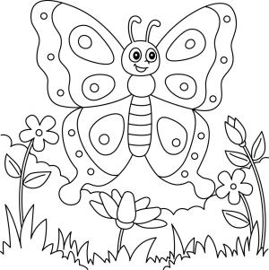 Kelebek boyama sayfası,  coloring page, Eğlenceli Kelebek, 