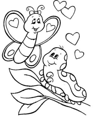 Kelebek boyama sayfası,  coloring page, Kelebek ve Tırtıl, 