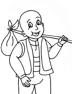 Keloğlan Masalları boyama sayfası,  coloring page, Figür Keloğlan Masalları mutlu, 