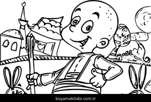 Keloğlan Masalları boyama sayfası – boyama çalışması, yaratıcılığı geliştirir