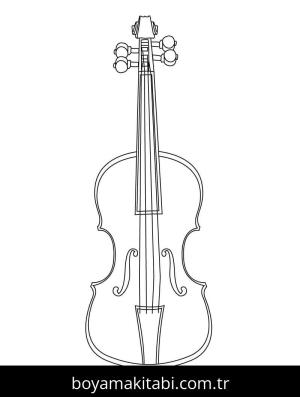 Keman boyama sayfası – eğlenceli etkinlik, el becerilerini geliştirir