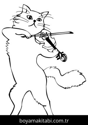Keman boyama sayfası – basit çizim, kolay boyama