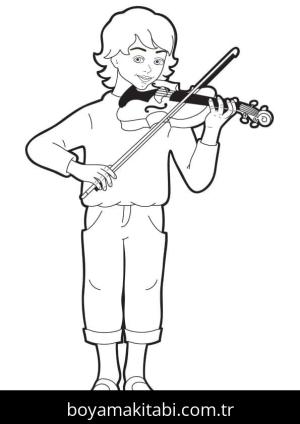 Keman boyama sayfası – eğitici aktivite, yaratıcılık