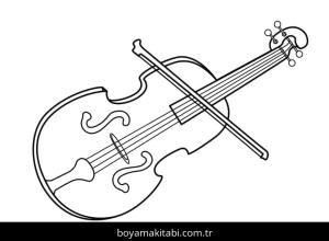 Keman boyama sayfası – çocuklar için, çizgi film temalı