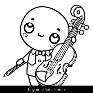 Keman boyama sayfası – yaratıcılık, eğlenceli etkinlik