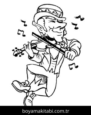 Keman boyama sayfası – kolay boyama, eğitici aktivite