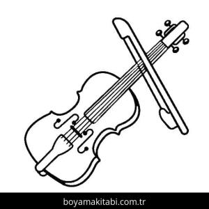 Keman boyama sayfası – renkli çizimler, okul öncesi