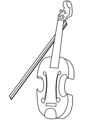 Keman boyama sayfası,  coloring page, Çok basit keman, 