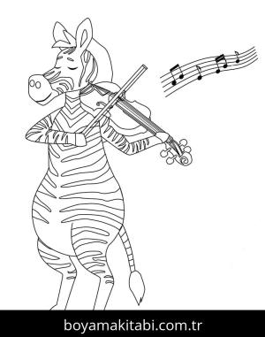 Keman boyama sayfası – sanatsal çalışma, çocuklar için