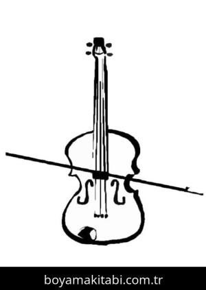 Keman boyama sayfası – evde etkinlik, ücretsiz yazdır