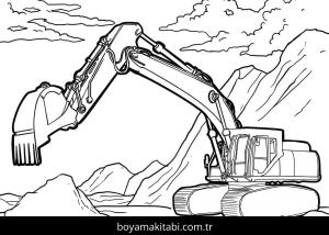 Kepçe boyama sayfası – çocuklar için, çizgi film temalı