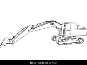 Kepçe boyama sayfası – çizgi film temalı, basit çizim