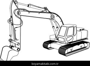 Kepçe boyama sayfası – çizgi film temalı, basit çizim