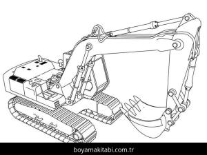 Kepçe boyama sayfası – çizgi film temalı, basit çizim