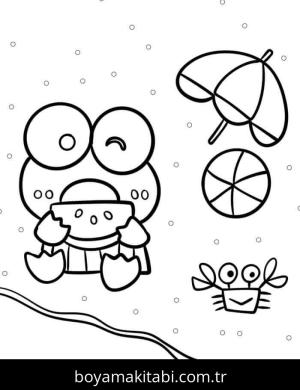 Keroppi boyama sayfası – kolay boyama, eğitici aktivite