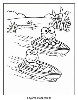 Keroppi boyama sayfası – sanatsal çalışma, çocuklar için