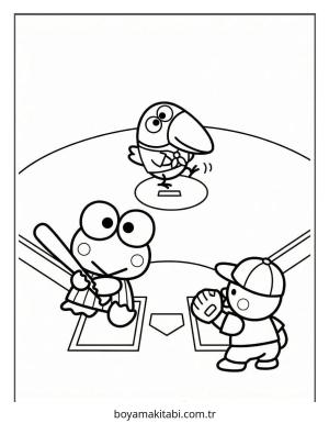 Keroppi boyama sayfası – evde etkinlik, ücretsiz yazdır