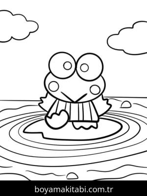 Keroppi boyama sayfası – kolay boyama, eğitici aktivite