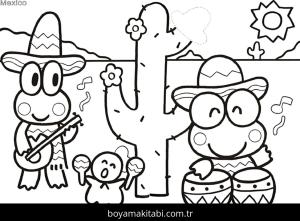 Keroppi boyama sayfası – keyifli zaman, renkli çizimler