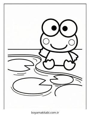 Keroppi boyama sayfası – çocuklar için, çizgi film temalı
