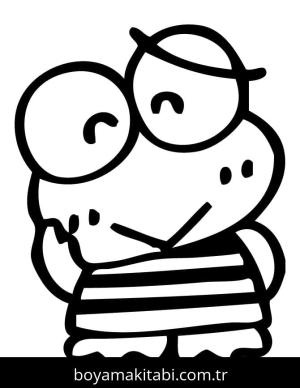 Keroppi boyama sayfası – renkli çizimler, okul öncesi