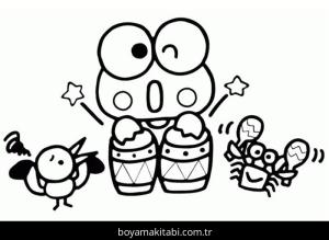 Keroppi boyama sayfası – çocuklar için, çizgi film temalı