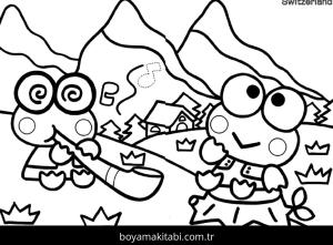 Keroppi boyama sayfası – boyama çalışması, yaratıcılığı geliştirir