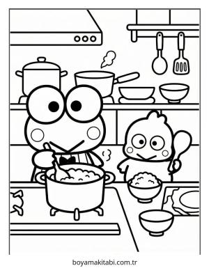 Keroppi boyama sayfası – eğitici aktivite, yaratıcılık
