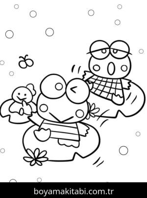 Keroppi boyama sayfası – eğitici aktivite, yaratıcılık