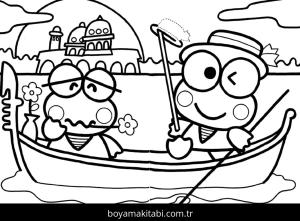 Keroppi boyama sayfası – sanatsal çalışma, çocuklar için