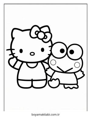 Keroppi boyama sayfası – renkli çizimler, okul öncesi