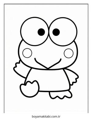 Keroppi boyama sayfası – PDF indir, sevimli karakter
