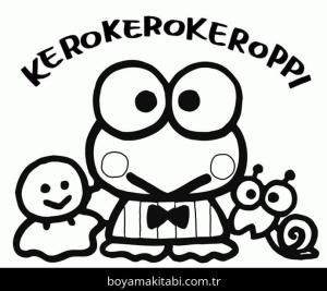 Keroppi boyama sayfası – eğlenceli etkinlik, el becerilerini geliştirir
