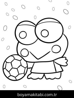 Keroppi boyama sayfası – basit çizim, kolay boyama