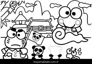 Keroppi boyama sayfası – boyama çalışması, yaratıcılığı geliştirir