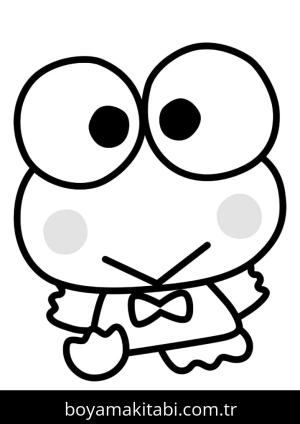 Keroppi boyama sayfası – el becerilerini geliştirir, boyama çalışması