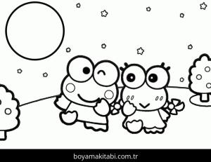 Keroppi boyama sayfası – çocuklar için, çizgi film temalı
