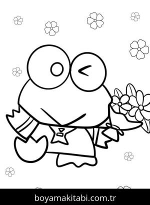 Keroppi boyama sayfası – evde etkinlik, ücretsiz yazdır