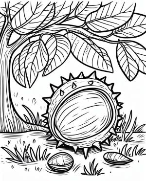 Kestane boyama sayfası,  coloring page, Kestane ücretsiz yazdırılabilir, 