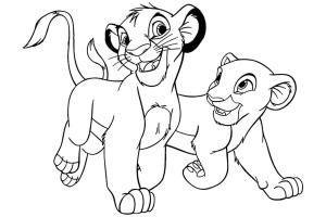 Kiara boyama sayfası,  coloring page, Kiara ve Simba, 