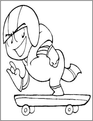 Kick Buttowski boyama sayfası,  coloring page, Buttowski’yi kaykay üzerinde tekmele, 