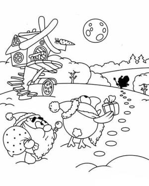 Kikoriki boyama sayfası,  coloring page, Yazdır Kikoriki Görüntü Anahat, 