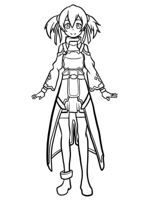 Sword Art Online boyama sayfası,  coloring page, Silica, 