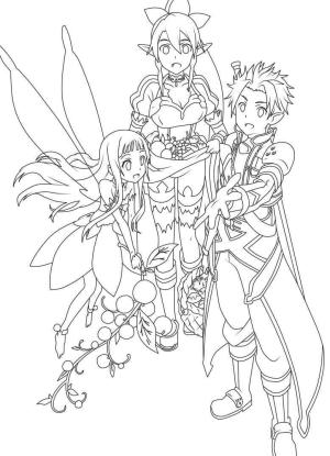 Sword Art Online boyama sayfası,  coloring page, Aile ile Kirito, 