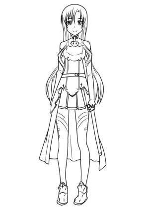 Sword Art Online boyama sayfası,  coloring page, Asuna Yuuki, 