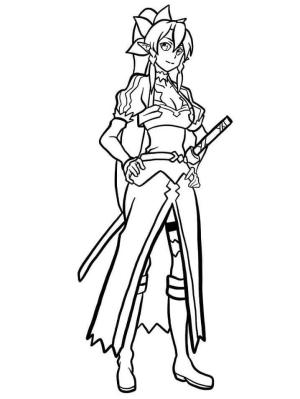 Sword Art Online boyama sayfası,  coloring page, Leafa, 