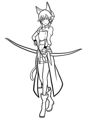 Sword Art Online boyama sayfası,  coloring page, Sinon, 