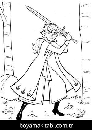 Kılıç boyama sayfası – sanatsal çalışma, çocuklar için