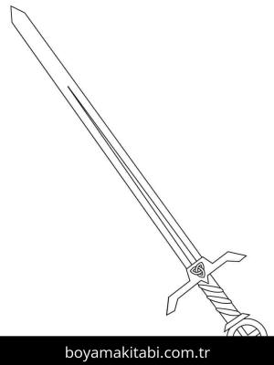 Kılıç boyama sayfası – kolay boyama, eğitici aktivite